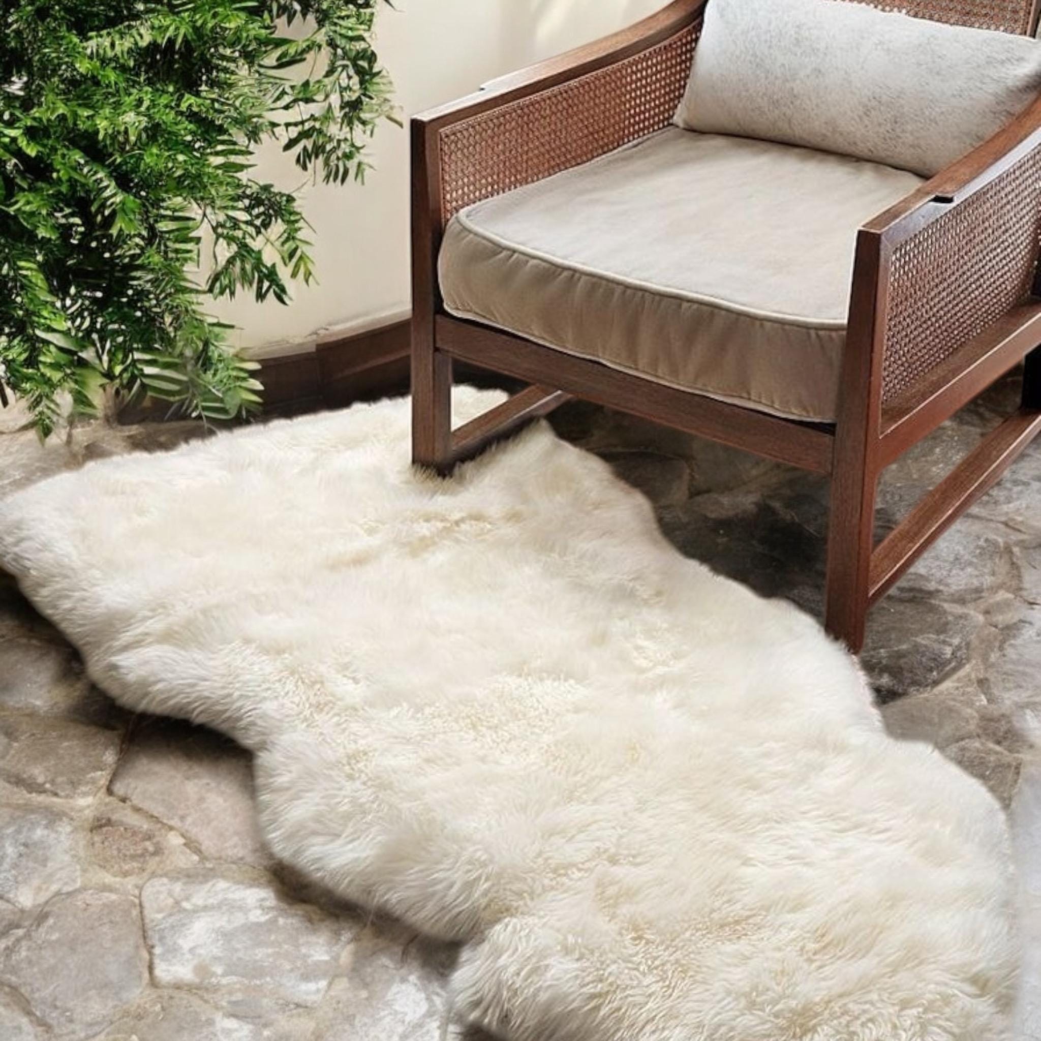 Sheepskin Hide Rug – Authentic Handmade Wool Carpet | Rustic & Cozy Home Decor | Original sheep leather - Thumbnail 4