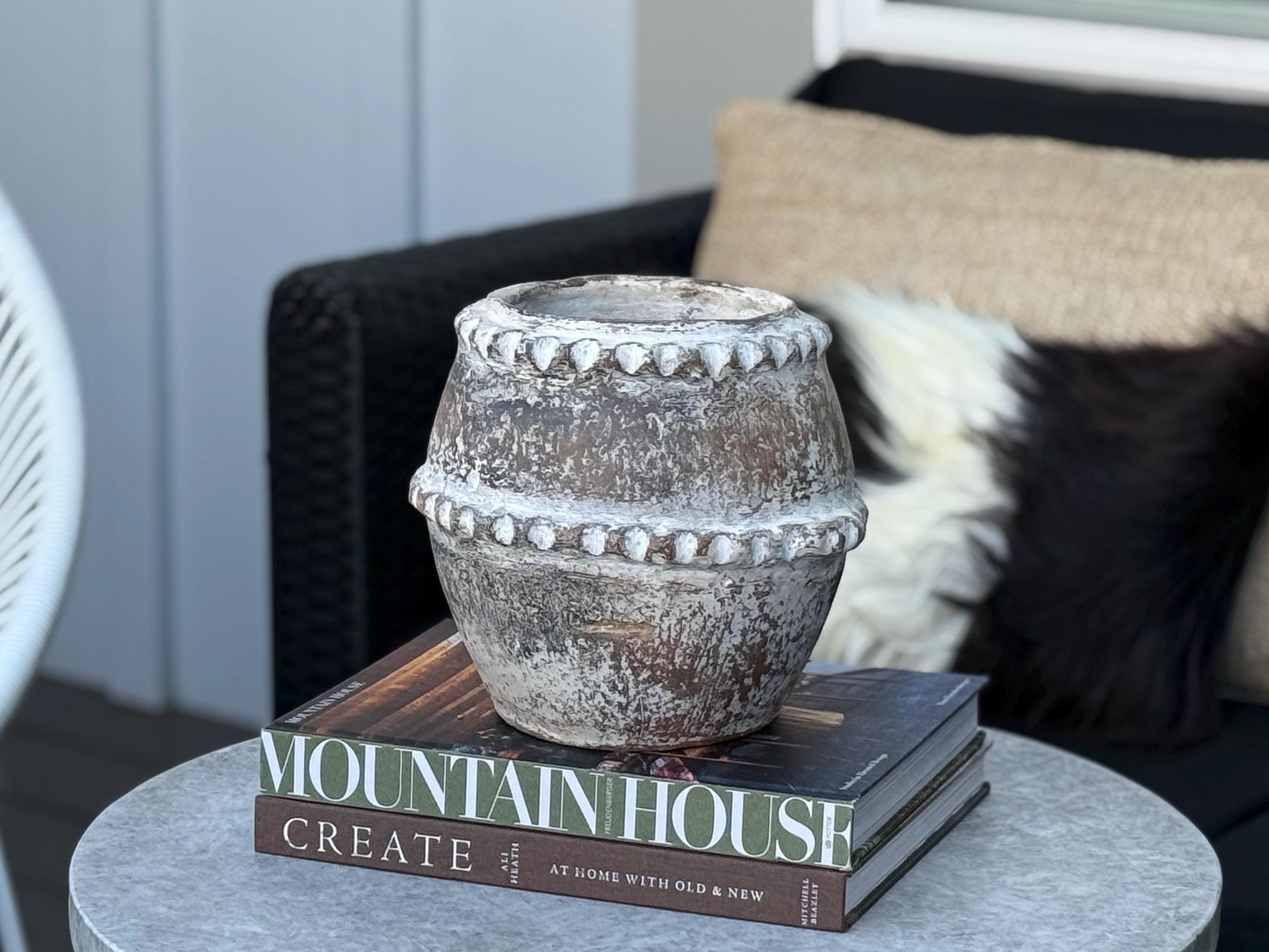 Authentic Berber Terracotta Urn | Wabi-Sabi Ritual Jar | Primitive North African Handled Amphora | Ethnic Mediterranean Vase Collection - Thumbnail 6