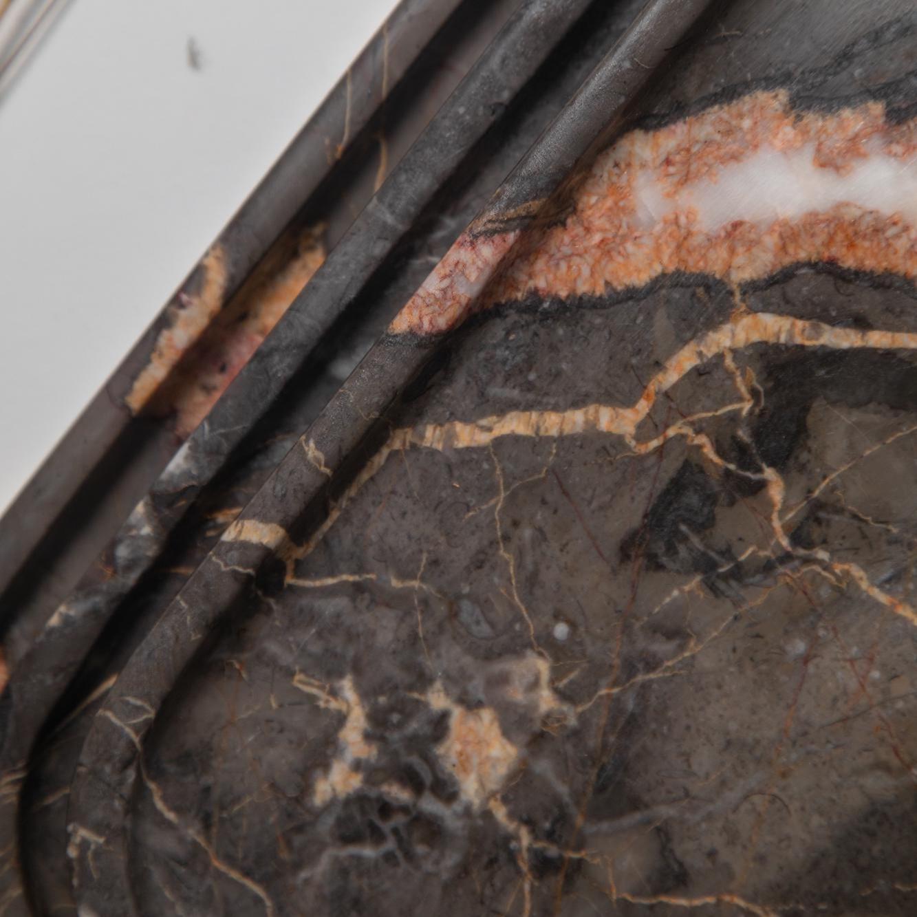 Gray Marble Tray – Handmade Natural Stone Vanity and Bathroom Organizer - Thumbnail 7