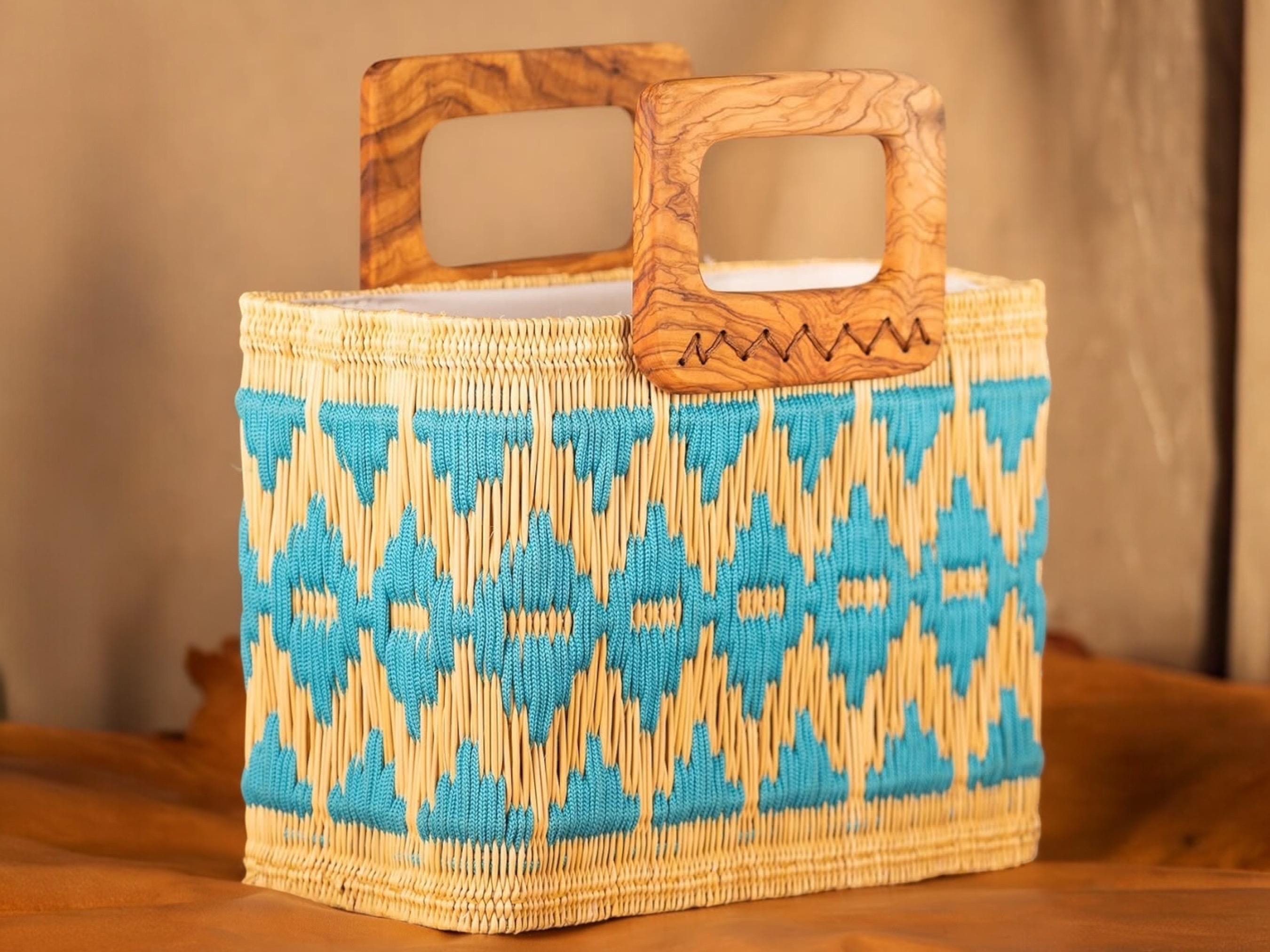 Summer Strawbag | Olive Wood Handles | Natural Rush Bag | Elegant City & Beach Tote | Handmade Limited Collection ! - Thumbnail 5