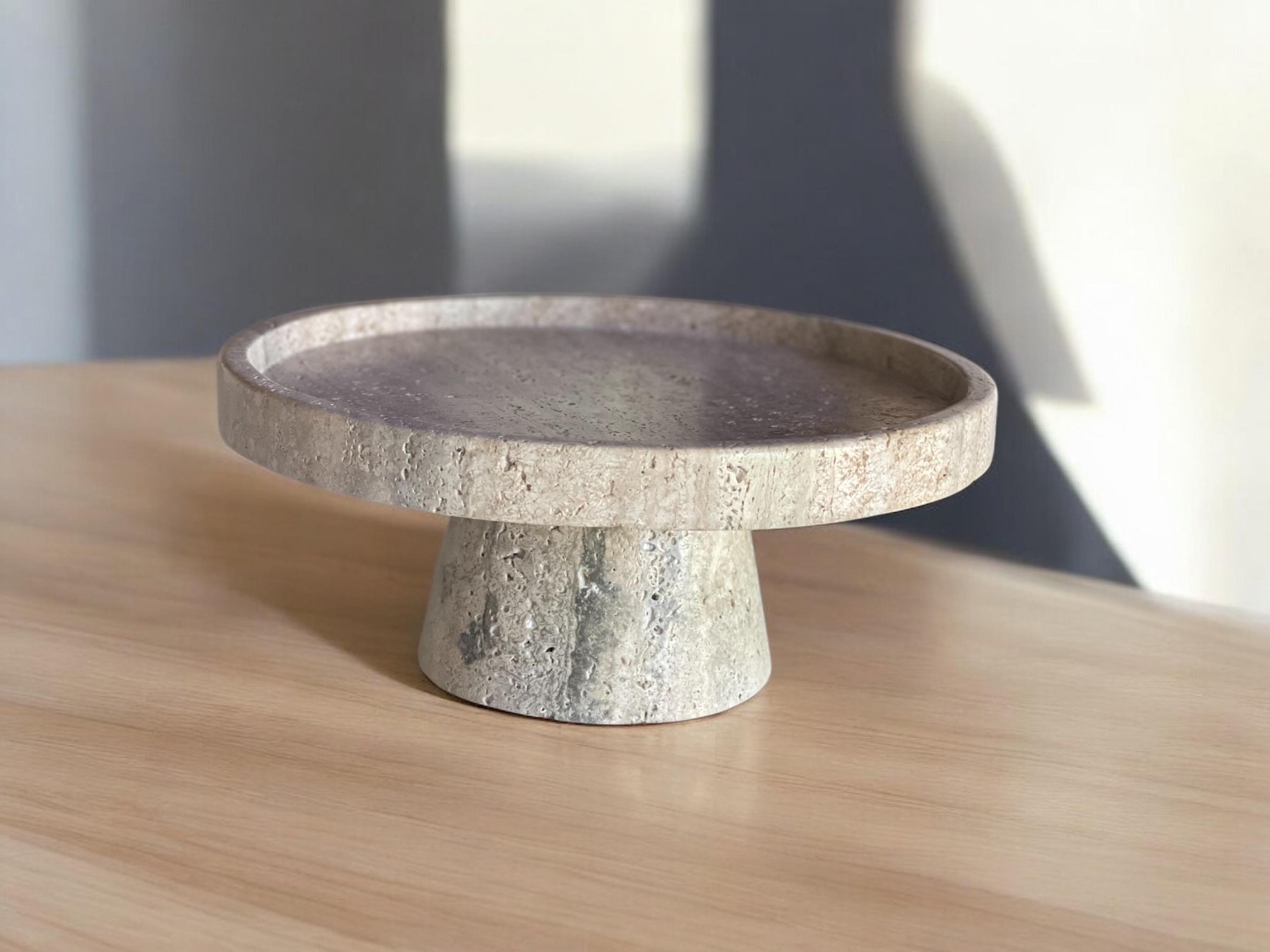 Handmade Black & White Marble Centerpiece: Artisan Cake Stand - Thumbnail 7