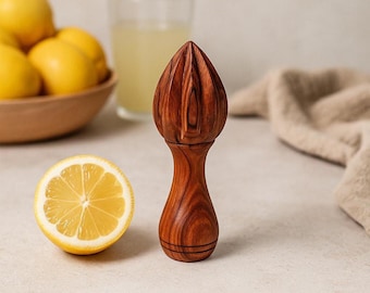 Handmade Olive Wood Lemon Squeezer - Traditional Citrus Juicer Kitchen Tool - Lemon Juicer Fruit Squeezer - Modern Orange Juicer