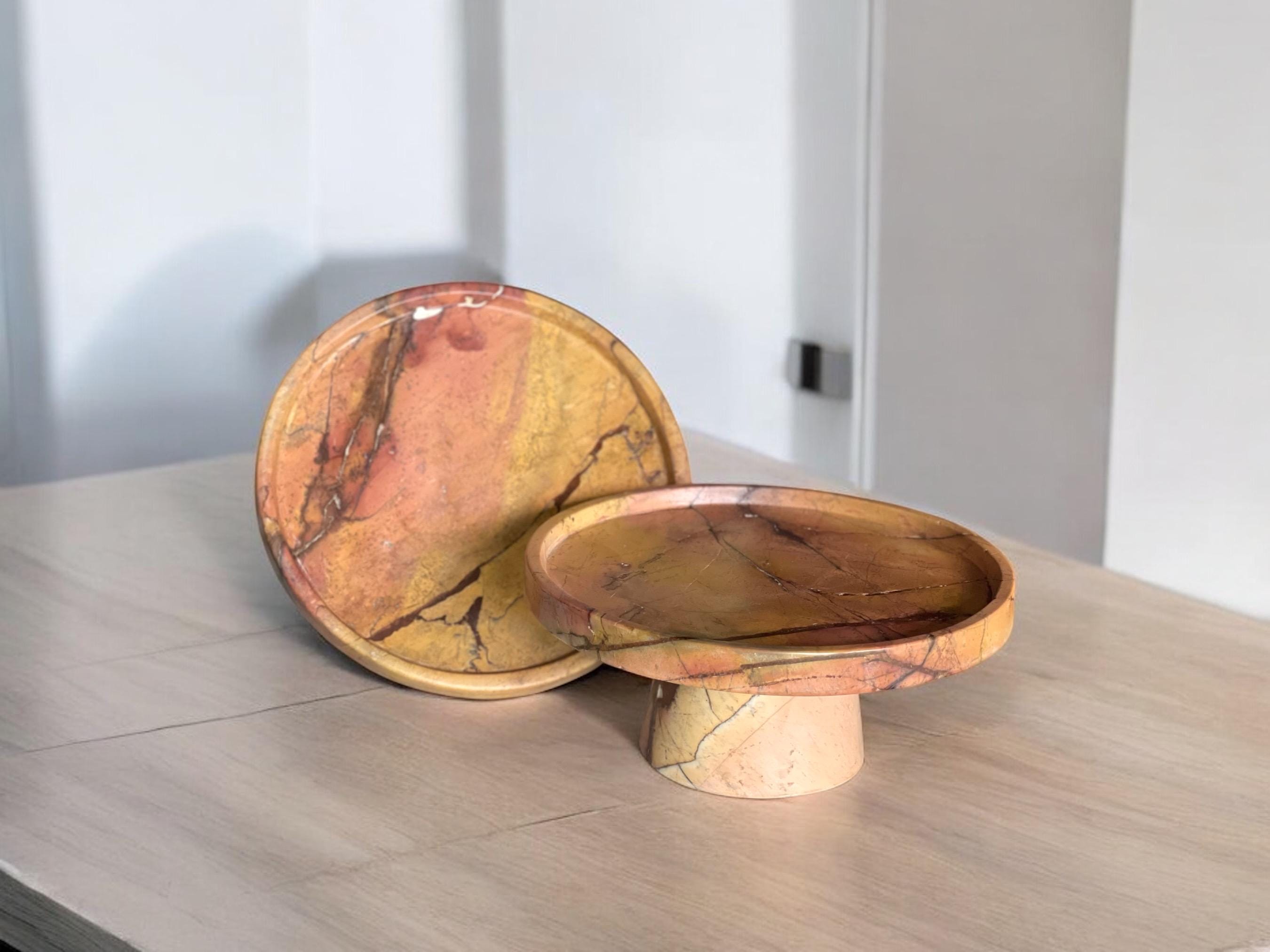 Handmade Black & White Marble Centerpiece: Artisan Cake Stand - Thumbnail 5