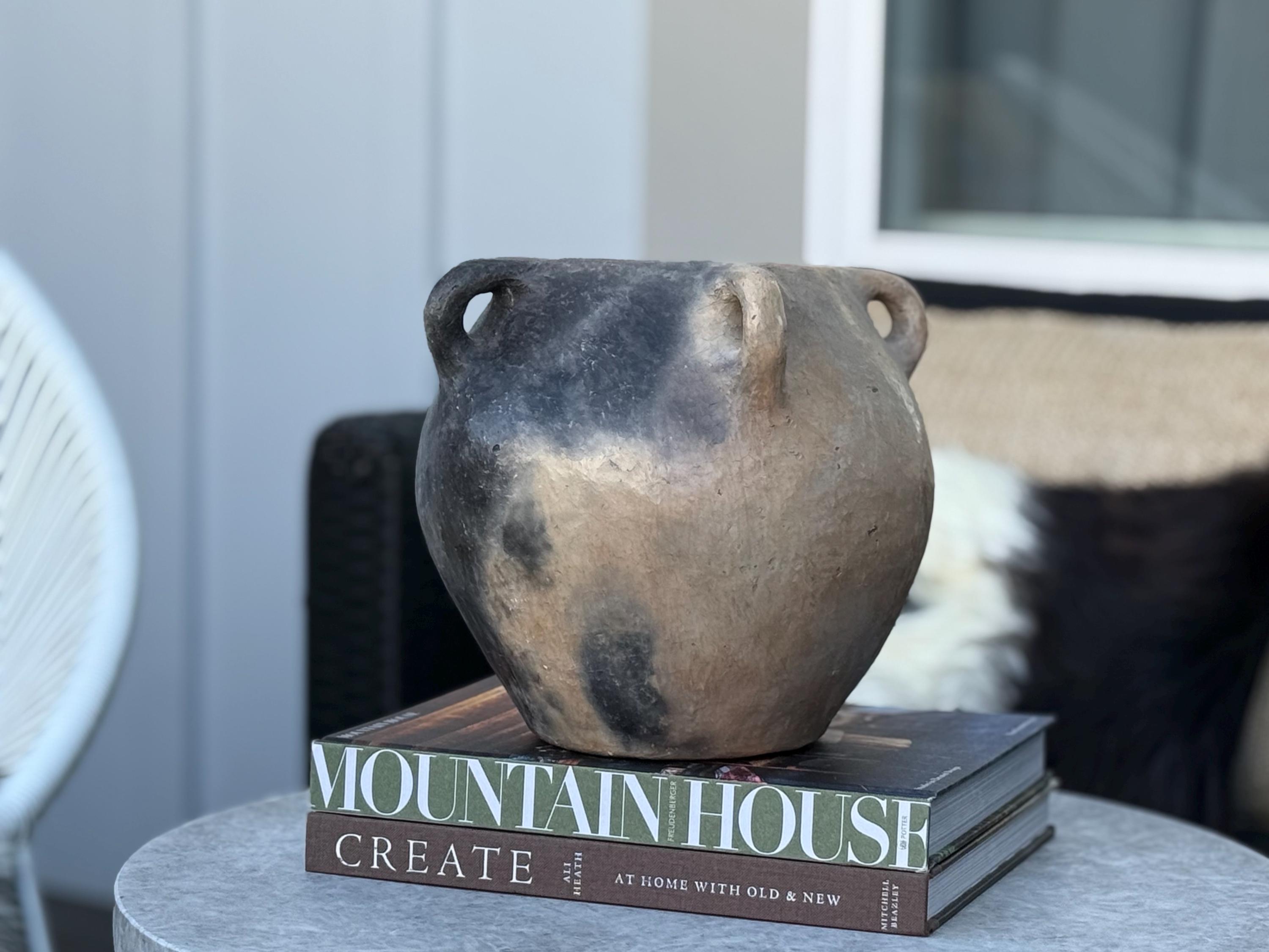 Authentic Berber Terracotta Urn | Wabi-Sabi Ritual Jar | Primitive North African Handled Amphora | Ethnic Mediterranean Vase Collection