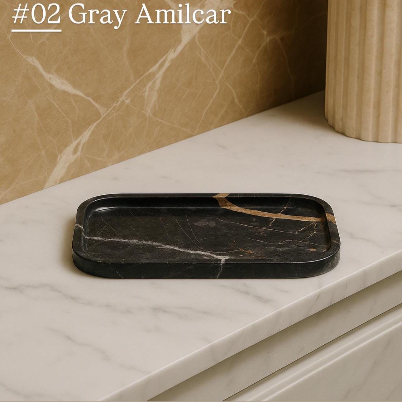 Luxury Handmade Marble Tray – Minimalist Rectangular Catch-All, Natural Stone Artisan Decor - Thumbnail 7