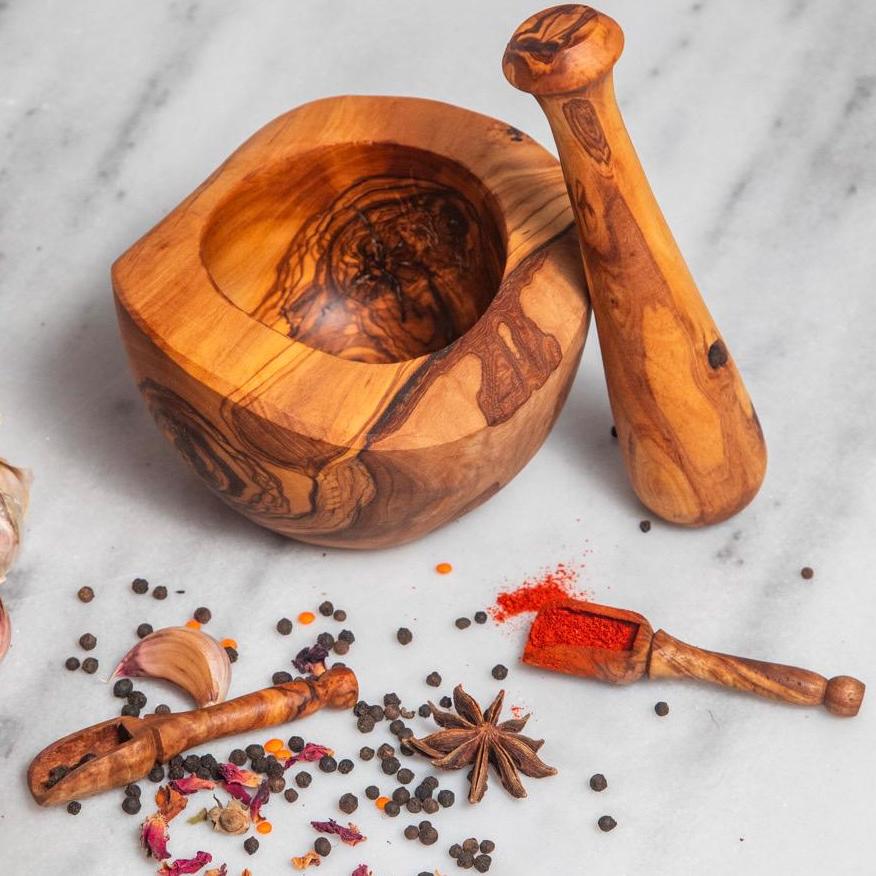 Set of 3 Olive Wood Scoops – Handmade Measuring Spoons, Rustic Spice & Coffee Scoops - Thumbnail 6