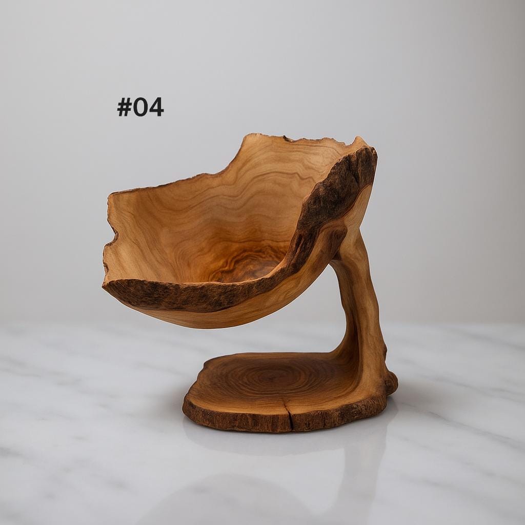 thanksgiving hosting gift – Handcrafted Olive Wood Decorative Bowl - Thumbnail 5