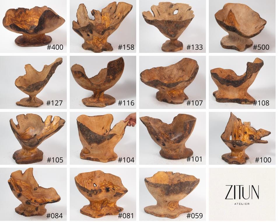 Artisan Olive Wood Centerpiece – Singular Handcarved Collector’s Piece - Thumbnail 7