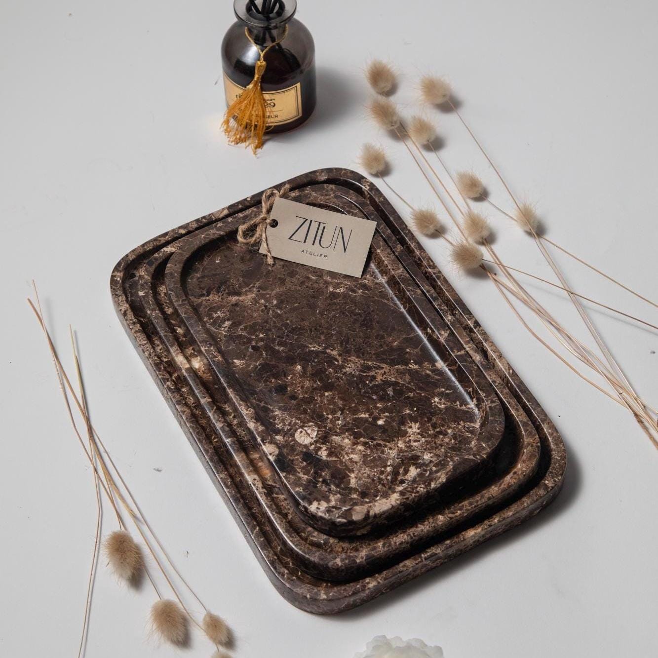 Copy of Handmade Marble Vanity Tray, Natural Stone Organizer - Thumbnail 2