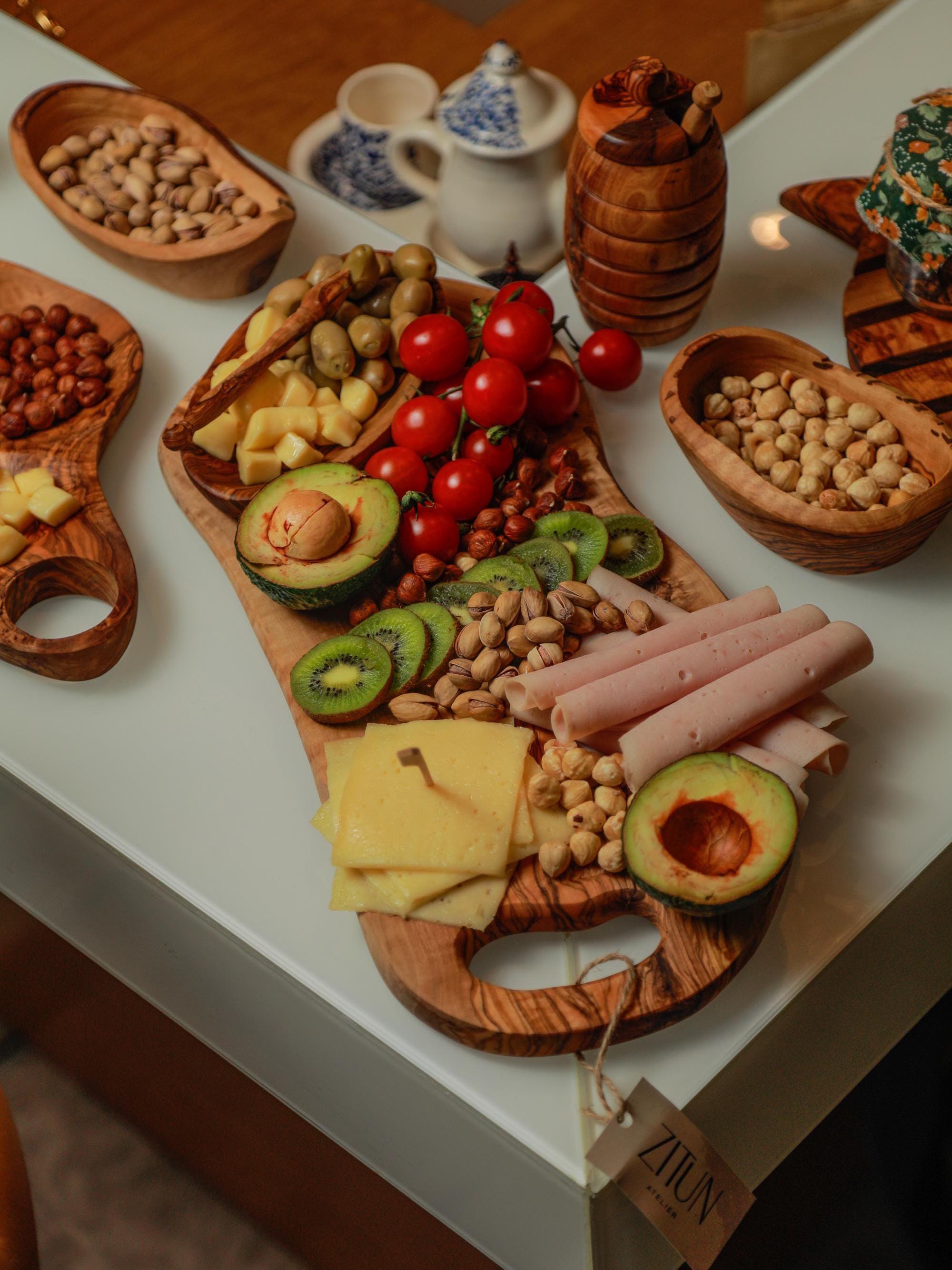 Personalized Olive Wood Charcuterie Board, Custom Engraved Anniversary Gift - Thumbnail 3