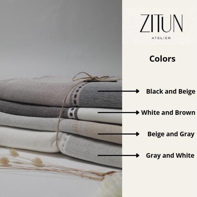 Handwoven Linen Throw: Natural Flax, Rustic Tunisian Decor - Thumbnail 3