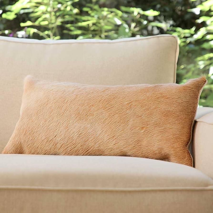 Genuine Goat Fur Cushion – Handeoven Decorative Pillow | Natural Goat Fur | Original and Unique Home Decor - Thumbnail 2