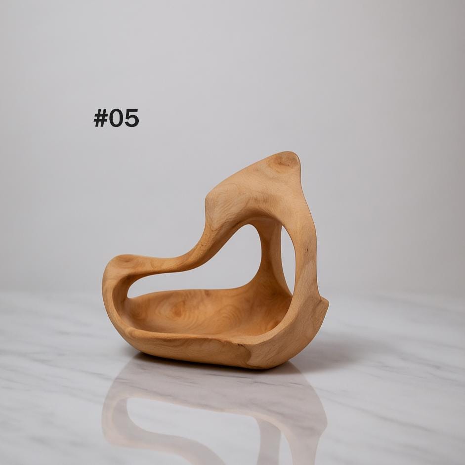 thanksgiving hosting gift – Handcrafted Olive Wood Decorative Bowl - Thumbnail 6