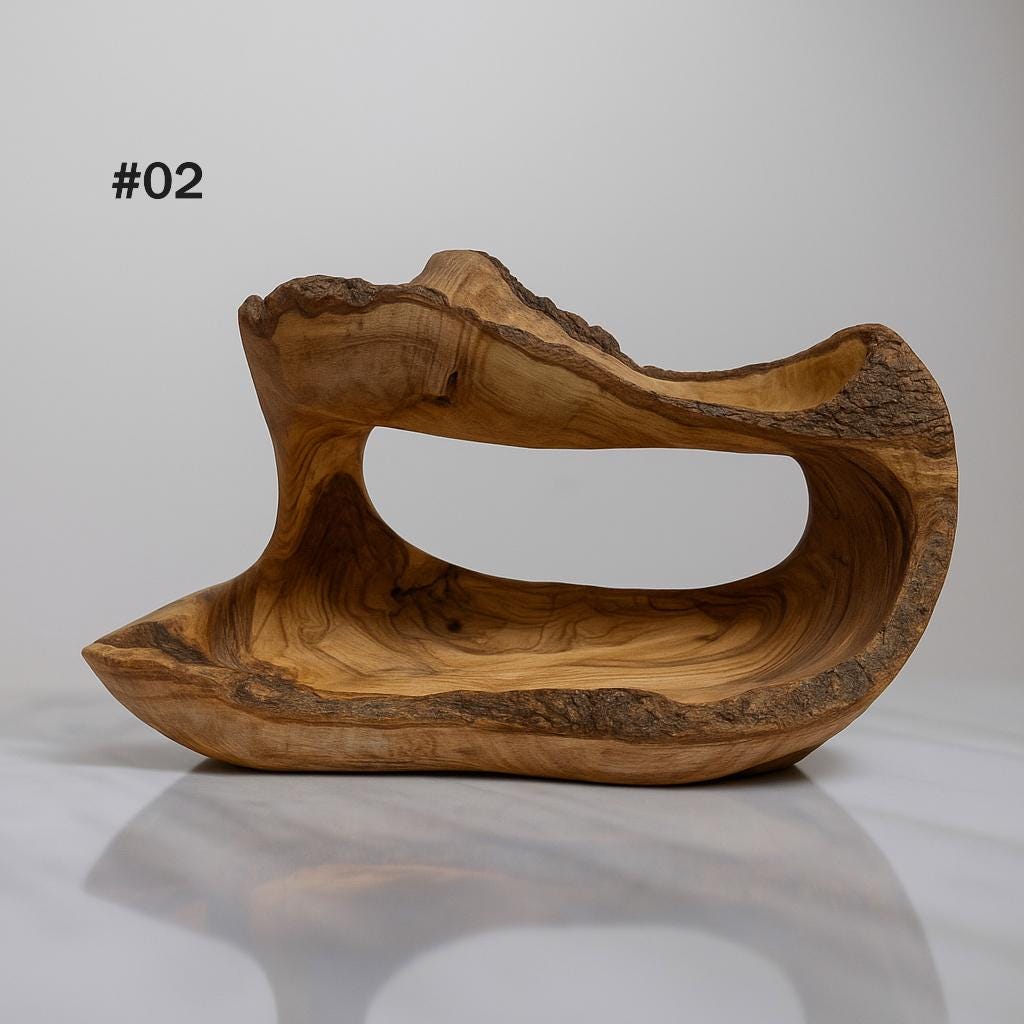 thanksgiving hosting gift – Handcrafted Olive Wood Decorative Bowl - Thumbnail 3