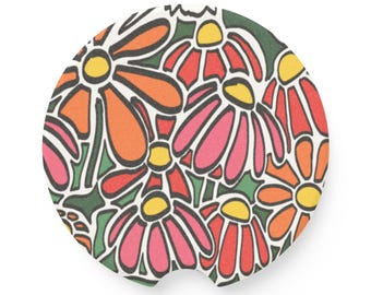 Floral car coaster