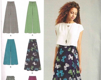 Palazzo Pants Sewing Pattern Wrap Maxi Skirt Shorts Simplicity 1069 Misses Womans Size 4 6 8 10 2 14 16 18 20 Uncut Factory Folded