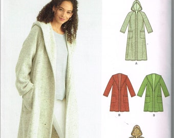 Sewing Pattern New Look 6585 Long Length Hooded Coat Misses Size 6 8 10 12 14 16 18 22 24 Bust 32 34 36 38 40 42 44 46 48 50