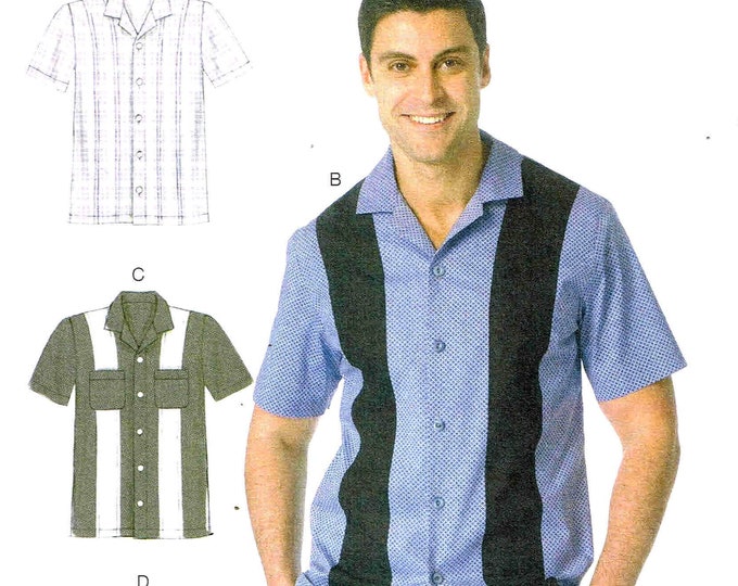 Mccalls Sewing Pattern Men Bowling Shirt Button up Open Collar 1950s