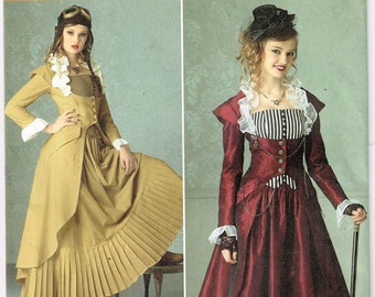 Victorian Steampunk Corset, Skirt, Coat Simplicity 2172 Sewing Pattern Misses Plus Uncut Long Jacket