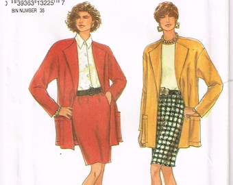 Misses Skirt and Jacket Simplicity 8083 Sewing Pattern Size 8 10 12 14 16 18 20 Bust 31.5 32.5 34 36 38 40 42