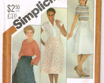 Simplicity 5454 Sewing Pattern Back Wrap Skirt Misses Size 12 14 Uncut