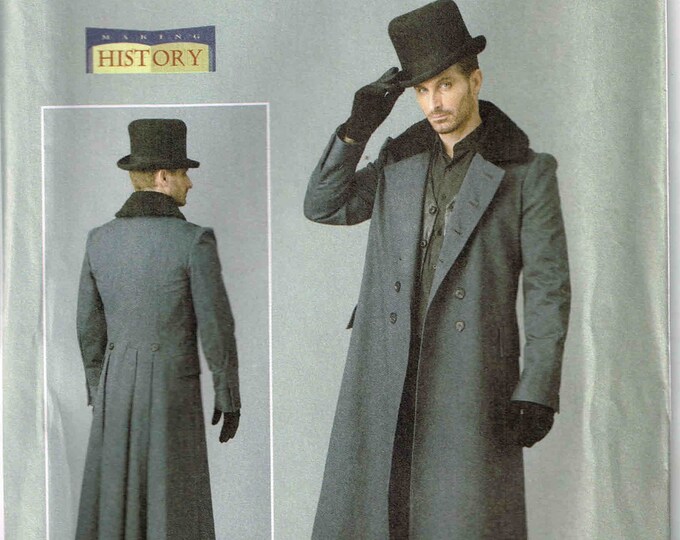 Sewing Pattern Men Long Length Coat Jacket Steampunk History Butterick