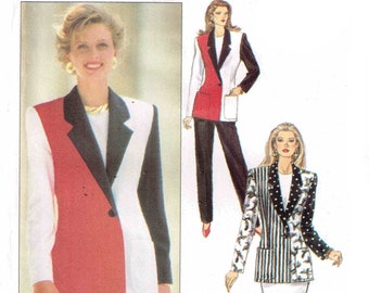 Sewing Pattern Butterick 5802 Misses Career Suit pants and Skirt, Blazer Jacket 1990s Fashion Size 6 8 10 Bust 30.5 .31.5 32.5