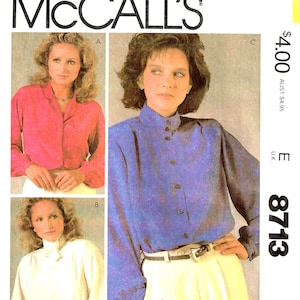 May include: A sewing pattern for a blouse with three different styles. The pattern is called McCall's 8713 and costs £4.00. The pattern includes personalised instructions featuring the "fit as you sew" system by Palmer & Pletsch.