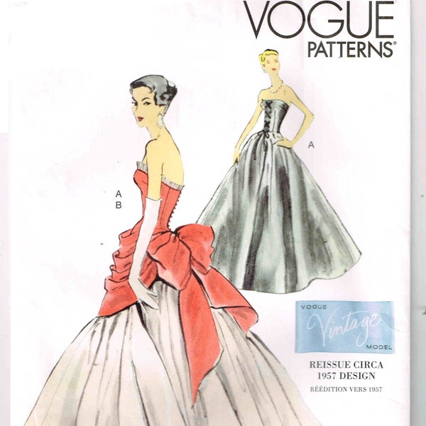 Vogue Vintage V1931 Reissued Ball Gown Dress and OverBodice Pannier Full Flared Sewing Pattern Misses Size 8 10 12 14 16 18 20 22 24 New