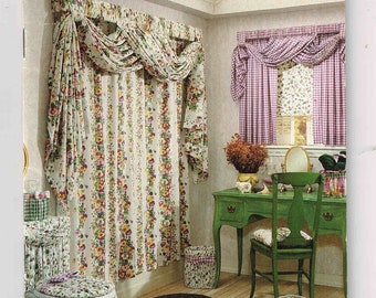 McCalls 6365 Shower Curtain and Window Treatments, Bathroom Tank and Lid Cover Sewing Pattern