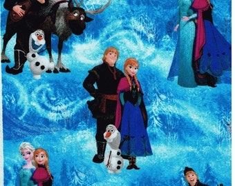 Blue Disney Elsa Anna Frozen Sewing Fabric Cotton Material Fabric Quilting Sewing Crafts 43 Inch Wide