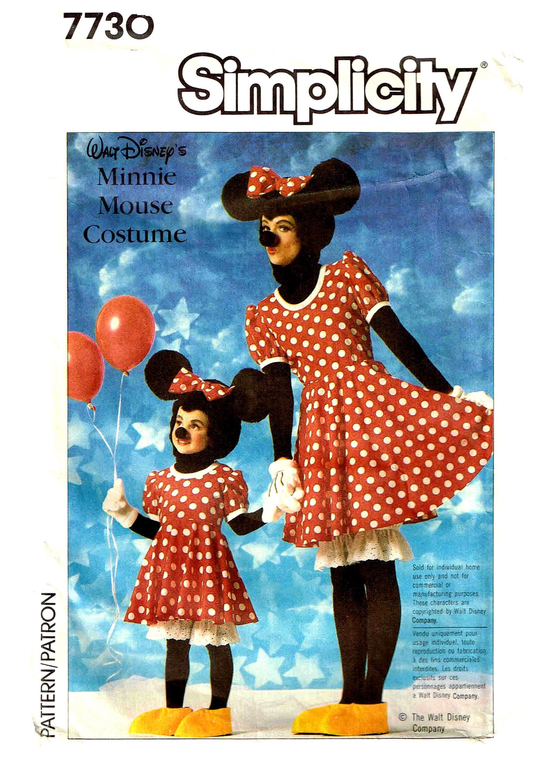 Disney Child Misses Sewing Pattern Minnie Mouse Simplicity Etsy
