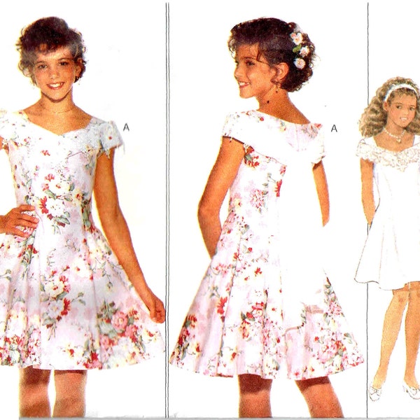 Sewing Pattern Special Occasion Party Dress Butterick 3866 Tween Size 12 14 Girl Dress Uncut