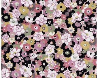 Alexander Henry A Ghastlie Cluster Pink Black and White Flowers 100% Cotton Sewing Fabric