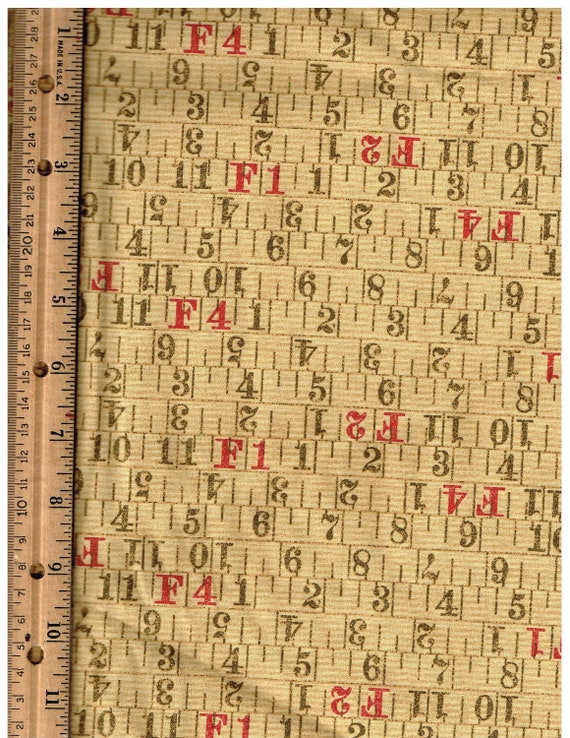 Numbers Fabric Ruler 1/4, 1/2, 1 Yard Math Tape Measurement