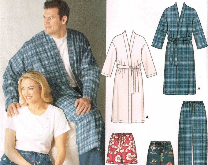 Sewing Pattern Bathrobe Men and Misses Unisex Robe Simplicity 5314 Easy ...