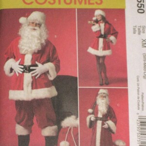 Patrón de costura para disfraz de Papá Noel y Sra. Claus McCall's 5550, tallas S-L
