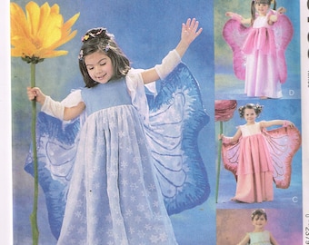 McCalls 3758 Sewing Pattern Girls Fairy Dress Halloween Costume Child Size 3 4 5 6 7 8 Uncut