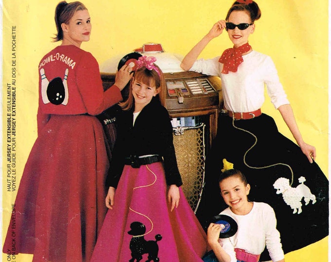 Sewing Pattern Poodle Skirt Poodle Bowling, Telephone Applique