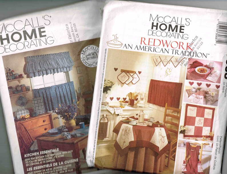 Sewing Pattern Lot Home Kitchen Cafe Curtains Tablecloth Etsy