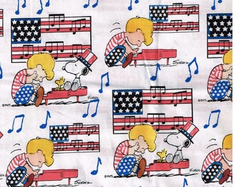 Peanuts Snoopy Linus Americana Sewing Material Charlie Brown Cotton Fabric