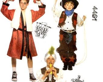 Sewing Pattern  Cowboy Boxer Genie Pirate Karate Army Man Halloween Costume McCalls 3884 P204 Child  6 8