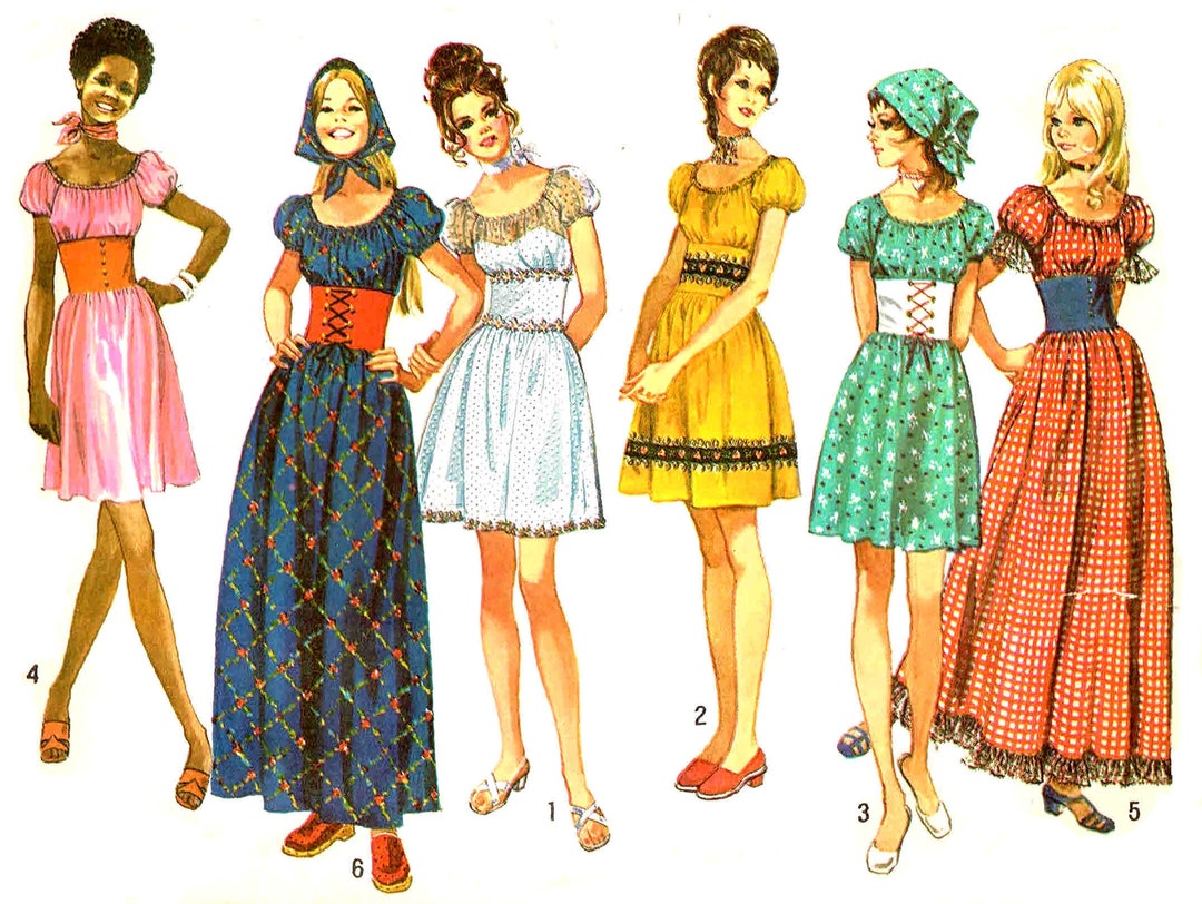 Simplicity 9164 Peasant Style Dress Raglan Sleeves Sewing Etsy