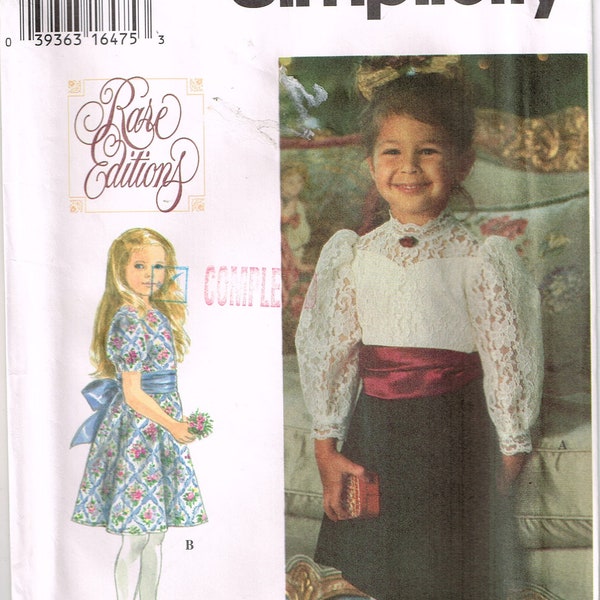 Sewing Pattern Toddler Special Occasion Dress, Puff Sleeves, Full Skirt Size 1/2, 1, 2, 3 ,4 Uncut Sewing Pattern