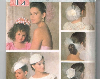 Sewing Pattern Fascinator Hats and Hair Bows Butterick 3573 Uncut Factory Folded Vintage 1980s