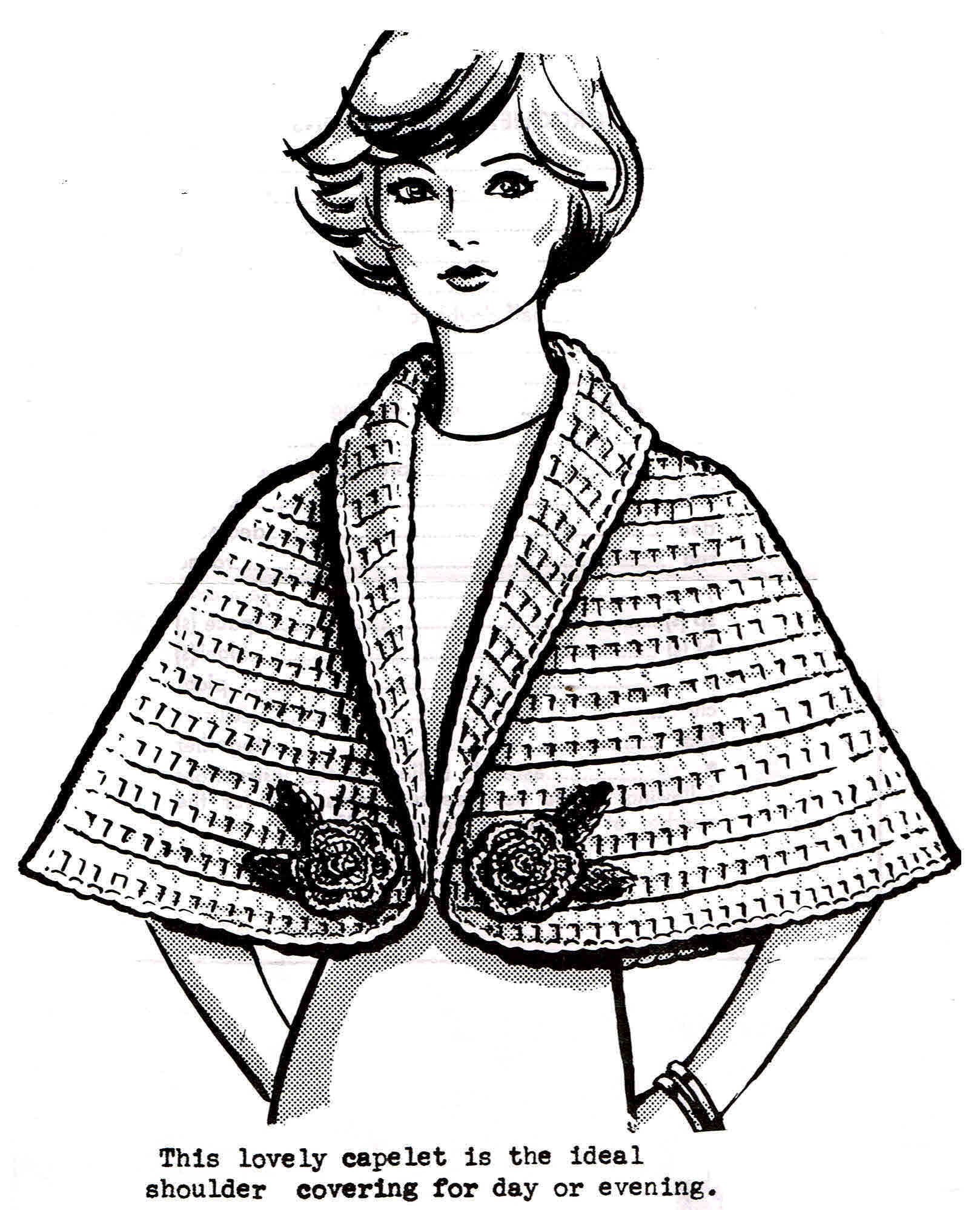 Crochet Pattern Capelet Shoulder Covering Shawl Collar