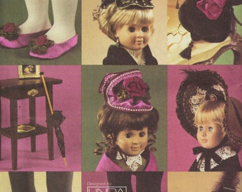 Vogue 7654 Victorian Style Doll Bonnet Hat, Shoes, Accessories Sewing Pattern by Linda Carr