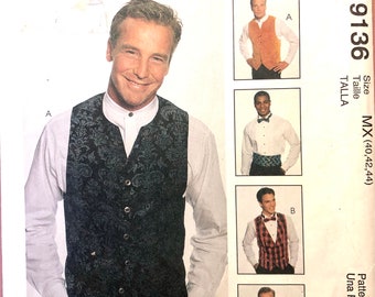 Sewing Pattern Mens Sport Lined Vest Vintage 1990s McCalls 9136 Chest Size 40 42 44 Cut Complete