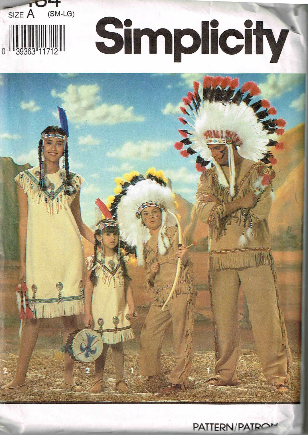 Sewing Pattern Child Native American Indian Costume Simplicity 7484 ...