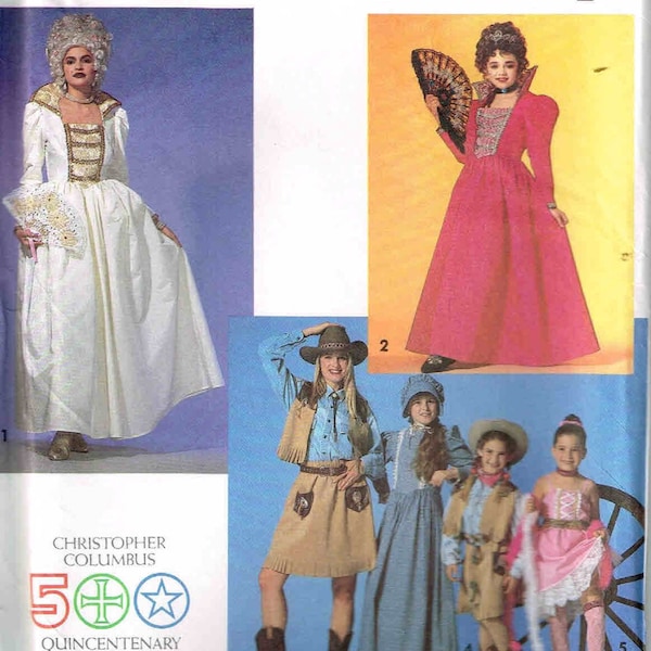 Sewing Pattern Marie Antoinette Gown Dance Hall Girl Dress Simplicity 7471 Halloween Costume Size 6 8 10 12 14 16 18 Bust 32.5 34 36 38 40